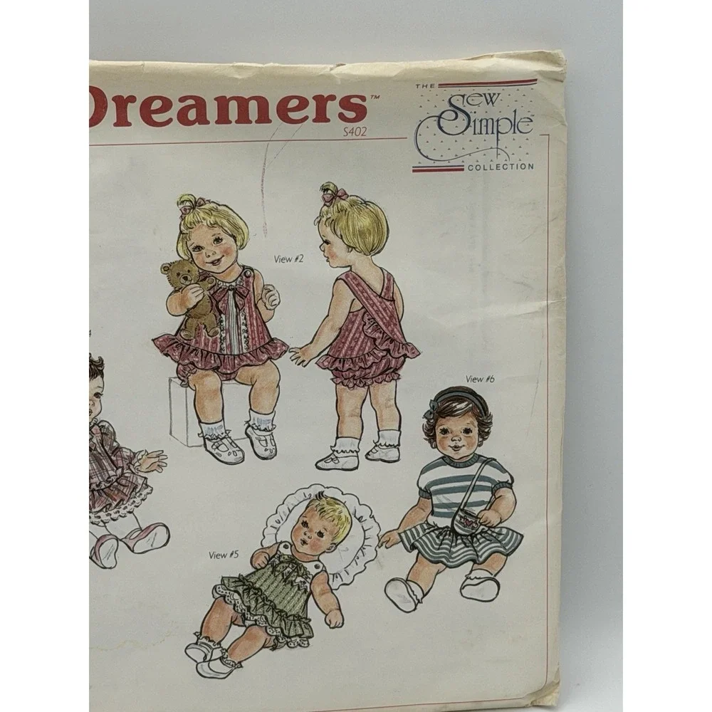 Vintage UNCUT Sunrise Designs Day Dreamers 1988 S402 dress jmper pinafore +